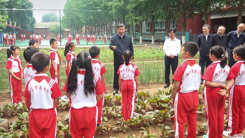 习近平在北京育英学校考察 向全国广大少年儿童祝贺“六一”国际儿童节快乐